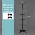 Espositore girevole nero a 5 livelli con ruote per calze e accessori - Nero Scaffale a 5 Livelli (Con Ruote)