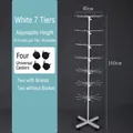 7-tier white rotating floor display rack with wheels for socks and accessories - White 7-Tier Rack (With Wheels)