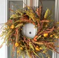 Rustic artificial flower wreath for door decor with warm yellow and orange tones - Warm Rural Floral Style (50CM) (Picture 83-50CM)