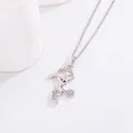 Cute hip hop style titanium steel necklace featuring cartoon boy pavé crystal pendant - Boy with Pave Rhinestone Cap Style (05)