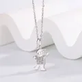 Vista dettagliata di un ciondolo personaggio dei cartoni animati hip hop in acciaio titanio - Stile Ragazzo in Camicia a Quadri con Cappello (03)
