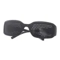 Black plastic pinhole glasses for natural vision correction and eye muscle training - Rectangular Frame Pinhole Glasses