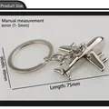 High-quality silver metal airplane fighter jet keychain pendant, length 75mm width 40mm - Airplane Style 2