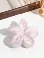Pince à cheveux douce en forme de lys avec motif marbré rose dégradé pour un style élégant - Rose Clair