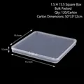 Clear transparent plastic square storage box, 15.5x15.5x1.5cm compact organizer case - 1.5 High 15.5 Square Box (15.5*15.5*1.5cm)