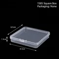 Mini transparent plastic square storage box for jewelry with 8.5x8.5x1.5cm dimensions - 1.5 High 8.5 Square Box (8.5*8.5*1.5cm)