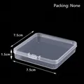 Small transparent plastic square storage box with lid, 7.5x7.5x1.5 cm dimensions. - 1.5 High 7.5 Square Box (7.5*7.5*1.5cm)