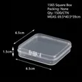 Transparent plastic storage box for jewelry or small items, size 6.5x6.5x1.5cm - 1565 Square Box (6.5*6.5*1.5cm)