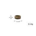 Vintage bronze metal dreadlock hair ring bead with geometric pattern 0.8cm diameter - 20 Pieces Of Bronze