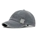 Casual washed canvas baseball cap with short brim in a vintage grey finish - Adjustable / Gray