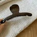 Grande pince à cheveux en acrylique marron fumé de style coréen - Style Ligne Droite / Gris-Noir Gelée