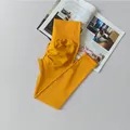 High-waisted scrunch butt yoga leggings in vibrant mustard yellow for fitness gym - S / Yellow