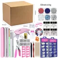 Complete professional 35pcs nail art kit with UV lamp, acrylic powders and tools - Nail Art Set 05