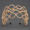 Cerchietto in cristallo champagne fatto a mano per sposa e accessori per capelli da sera - Champagne
