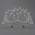 Elegante diadema da sposa intrecciata a mano in argento con cristalli - Grigio