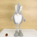Handmade Easter bunny gnome plush doll with standing grey boots for festive home decoration - Grey Beard Style (Rabbit Gnome)