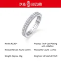 Eternity Ring aus S925 Silber mit funkelnden rund geschliffenen Moissanit Steinen - US Größe 9 / 1.0mm zweireihiger Moissanit (R13654)