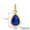 Elegant blue teardrop gemstone birthstone pendant in gold-plated titanium steel - September Drop Pendant
