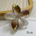 Iridescent gradient flower hair claw clip in 8cm size for elegant hairstyling - Brown