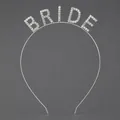 Elegant silver rhinestone BRIDE headband for wedding and bridal shower parties - Silver (BRIDE)