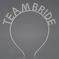 Elegant silver rhinestone headband featuring TEAM BRIDE lettering for bachelorette party - Silver (TEAM BRIDE)