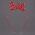 Red Bride party headband with diamond letter decoration for wedding celebrations - Red (BRIDE)