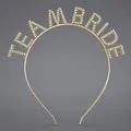 Gouden Team Bride strass hoofdband voor vrijgezellenfeesten en bruiloftsvieringen - Goud+AB Strass (TEAM BRIDE)