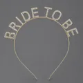 Elegant gold 'BRIDE TO BE' rhinestone encrusted tiara headband for bachelorette party - Gold (BRIDE TO BE)