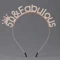 Elegant rose gold 30 & Fabulous rhinestone crown headband for 30th birthday party. - Rose Gold (30 & Fabulous)