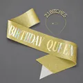 Glittery gold BIRTHDAY QUEEN sash and rhinestone 21 BITCHES headband set for party - Gold Birthday Set (21 BITCHES)
