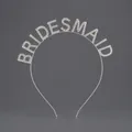 Elegant silver rhinestone headband with BRIDESMAID lettering for bridal party hair accessory - Silver (BRIDESMAID)