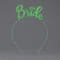 Bright green metal 'Bride' letter party headband with diamond icon for bachelorette parties - Green (BRIDE)