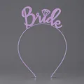 Elegant light purple metal Bride headband with diamond icon for bachelorette parties - Purple (BRIDE)