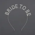 Elegant silver rhinestone headband featuring BRIDE TO BE lettering for parties. - Silver (BRIDE TO BE)