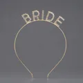Elegant gold BRIDE rhinestone headband for bridal parties and wedding events celebration - Gold (BRIDE)