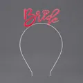 Elegant red Bride letter metal headband with diamond icon for bachelorette party decor - Red (BRIDE)