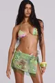 Sexy 2025 summer floral sequin print wrap skirt with beaded fringes for beach wear - S / Bikini Only (Without Skirt)
