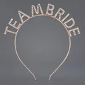 Rose gold rhinestone headband featuring 'TEAM BRIDE' crystal lettering for bachelorette parties - Rose Gold (TEAM BRIDE)