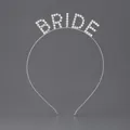 Elegante cerchietto d'argento con lettere BRIDE in strass per festa di nozze - Cerchietto con Lettere Sposa (TS-J2222) / Argento