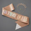 Rose gold 50 & Fabulous birthday tiara and Birthday Queen sash gift set for parties - Rose Gold Birthday Set (50 & FABULOUS)