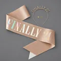 Elegant rose gold glitter Finally 21 birthday sash and rhinestone tiara party set - Rose Gold Birthday Set (FINALLY 21)