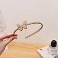 Elegant matte brown plastic butterfly headband with non-slip teeth for women and girls - Butterfly Style / Khaki