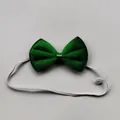 Green plush costume bow tie with white elastic strap for children's performance - Green Bow Tie