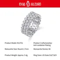 Elegant S925 sterling silver eternity ring featuring three rows of 1.7mm moissanite stones - US Size 9 / Moissanite 1.7mm