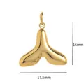 Minimalist 18K gold plated stainless steel whale tail pendant with size markings - Fish Tail Pendant