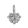 Polished silver-colored mini stainless steel lotus flower pendant charm for necklace - Steel Color Lotus