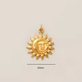 20mm celestial gold sun and moon face pendant crafted in stainless steel for necklaces - Sun Doll Pendant 20mm