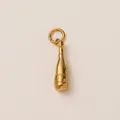 Miniature gold-plated champagne bottle charm in polished stainless steel for jewelry. - Bottle Pendant