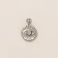 Vintage silver stainless steel evil eye sunburst pendant charm with small crystals - Steel Color All-Seeing Eye Pendant