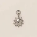 High-quality silver-toned stainless steel sun shaped pendant charm for DIY jewelry - Steel Color Vibrant Sun Pendant
